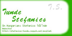 tunde stefanics business card